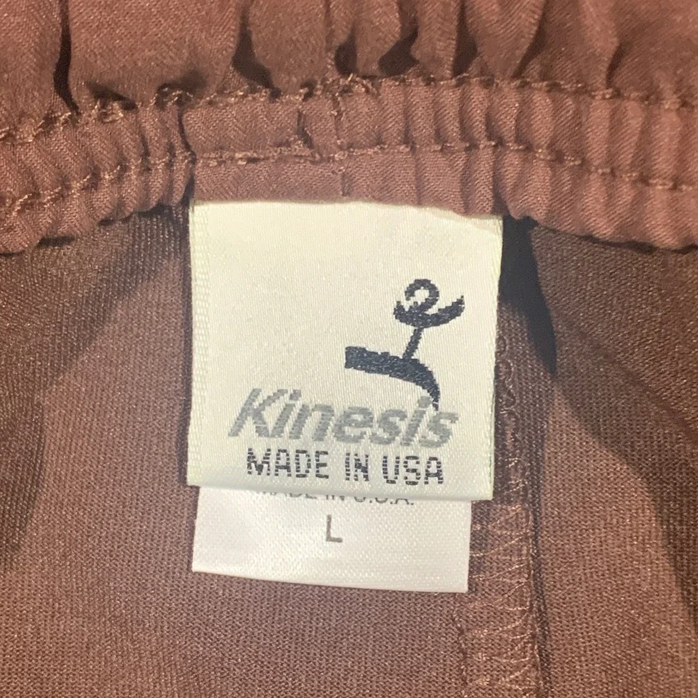 Kinesis Brown Poly Sueded Athletic Shorts Womens Large Made in USA NWT So Sporty